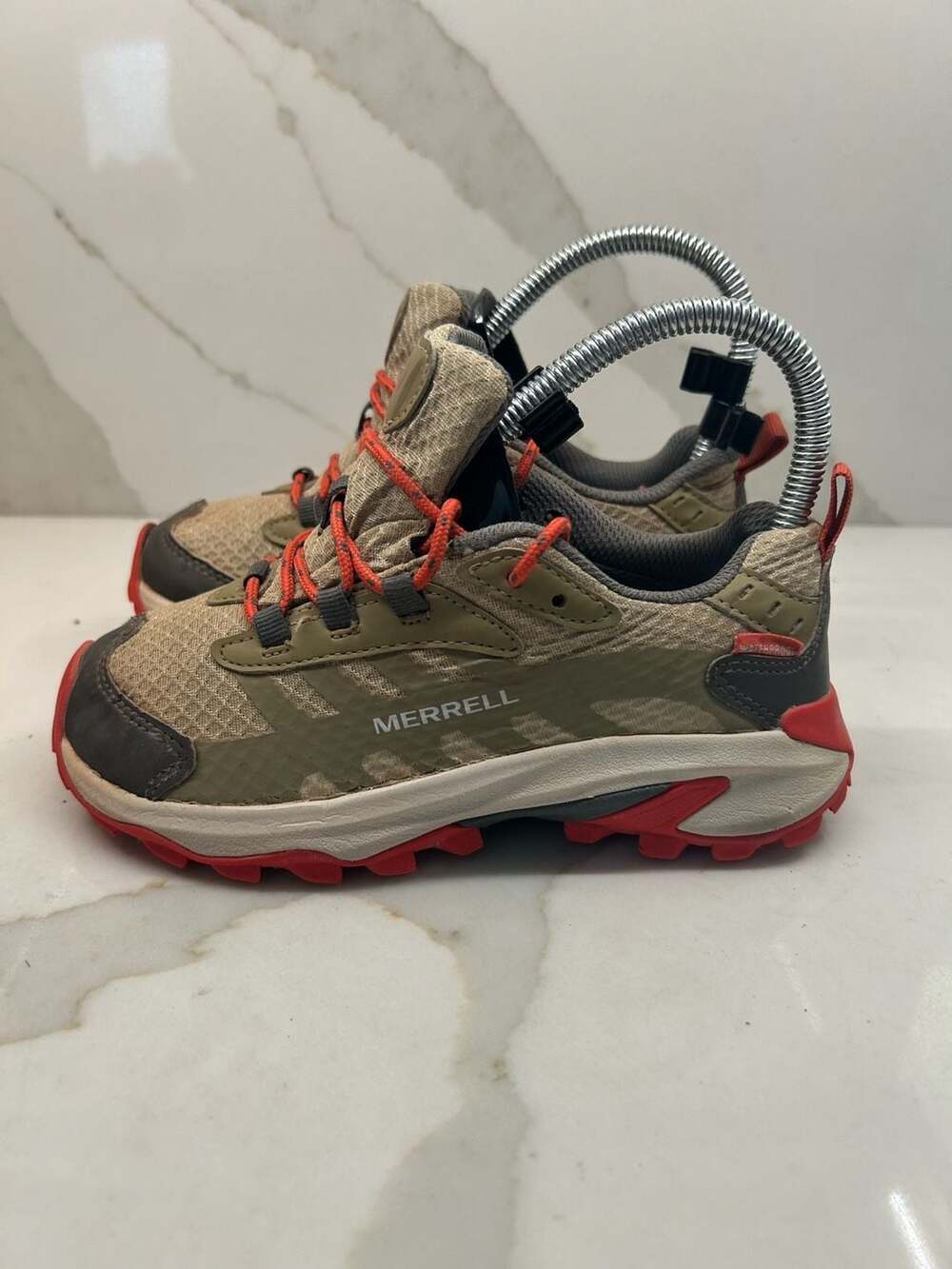 Merrell Kids' Moab Speed 2 Low Waterproof Hiking Shoes, Coyote